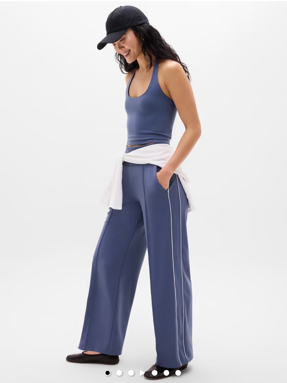 Athleta Venice High Rise Track Stripe Wide Leg Pant